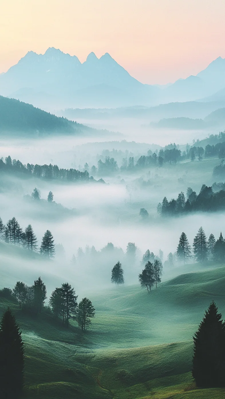 foggy mountain wallpaper
