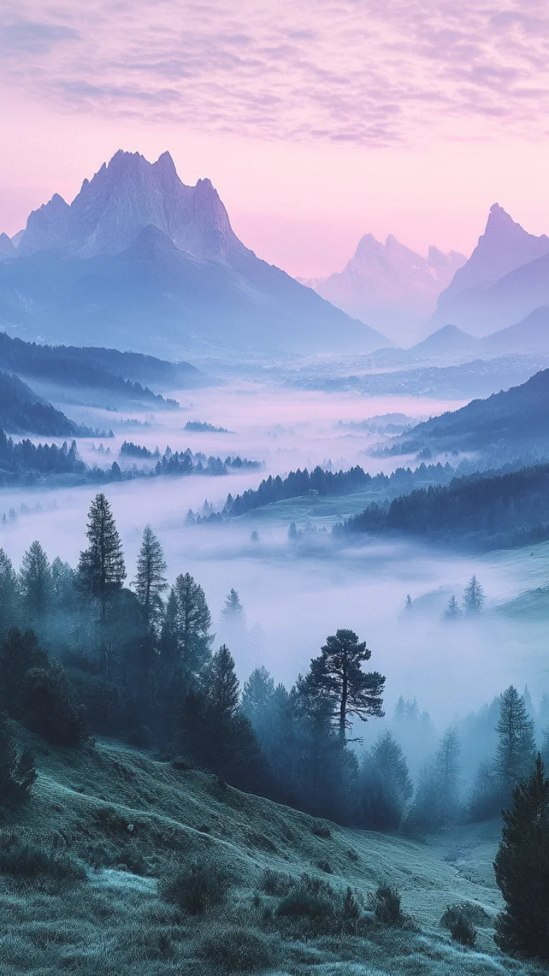 foggy mountain wallpaper
