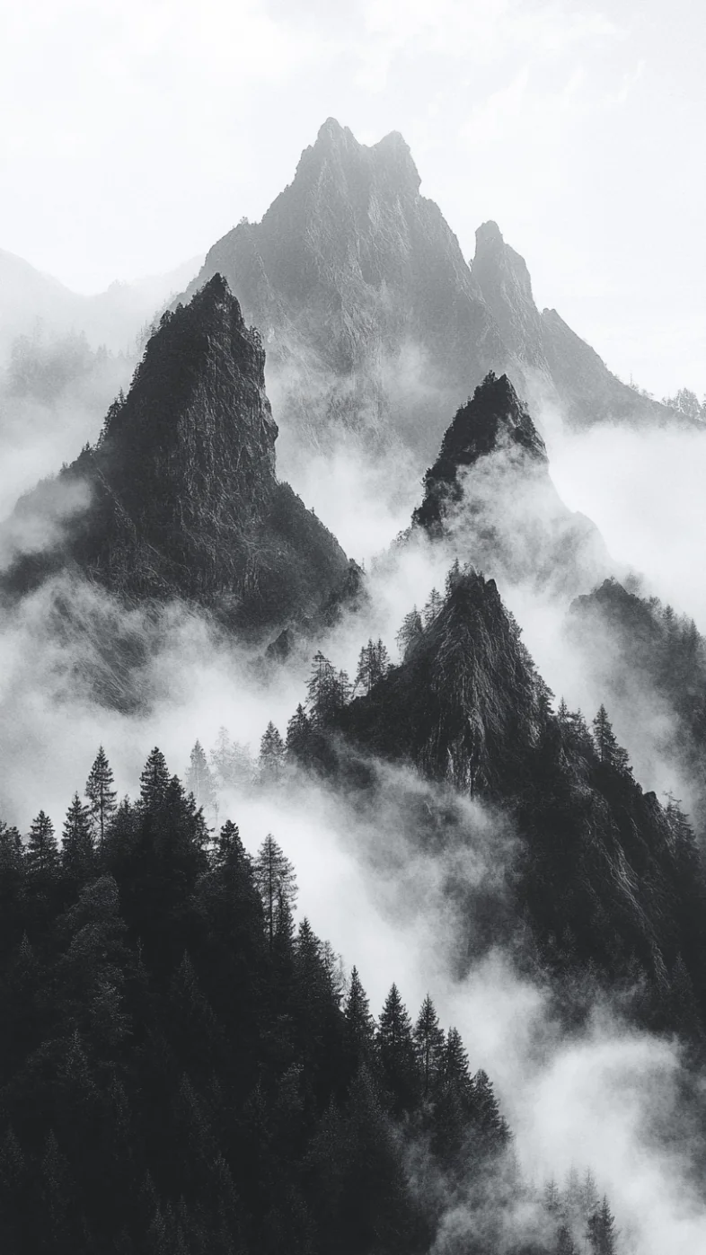 foggy mountain wallpaper