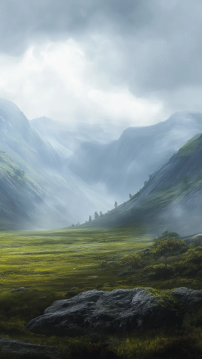foggy mountains wallpaper