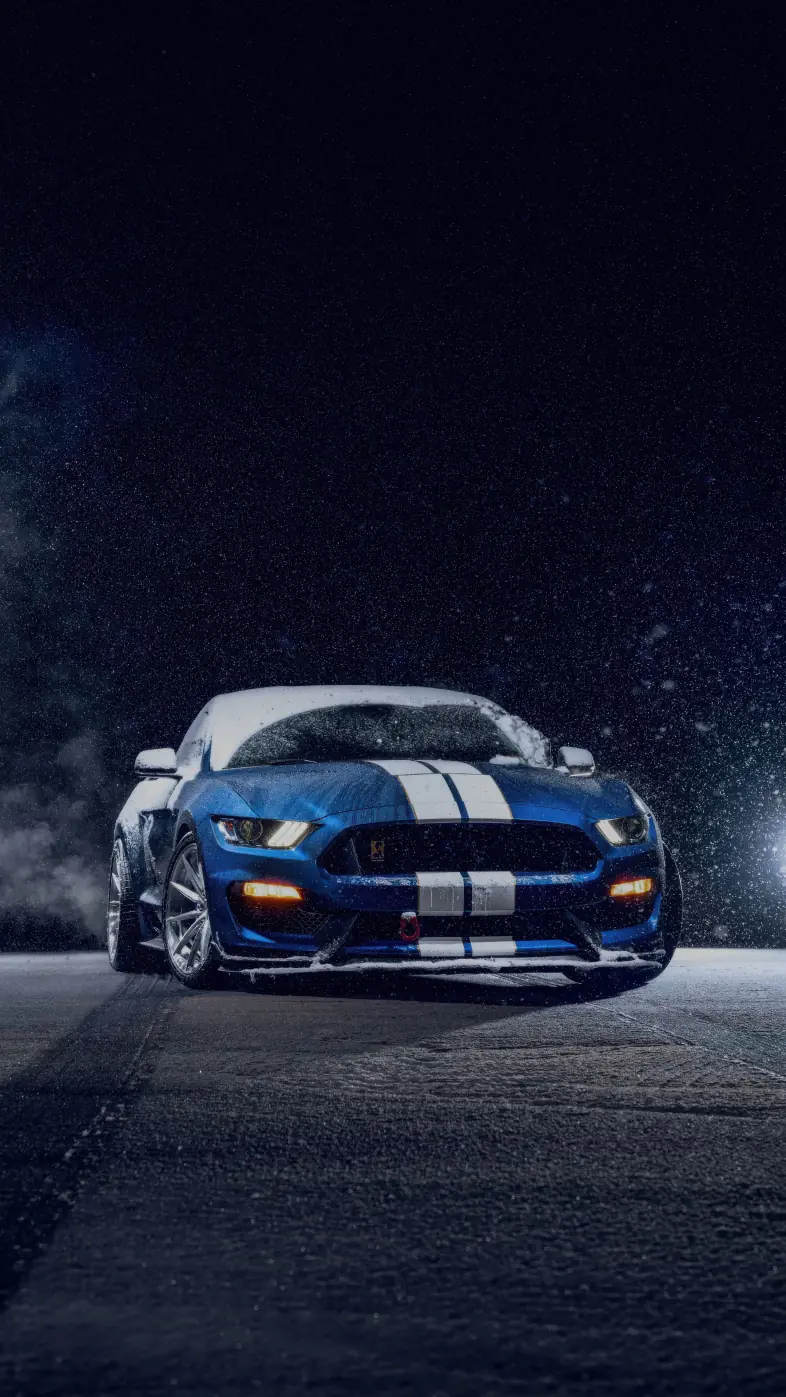ford mustang in the snow wallpaper