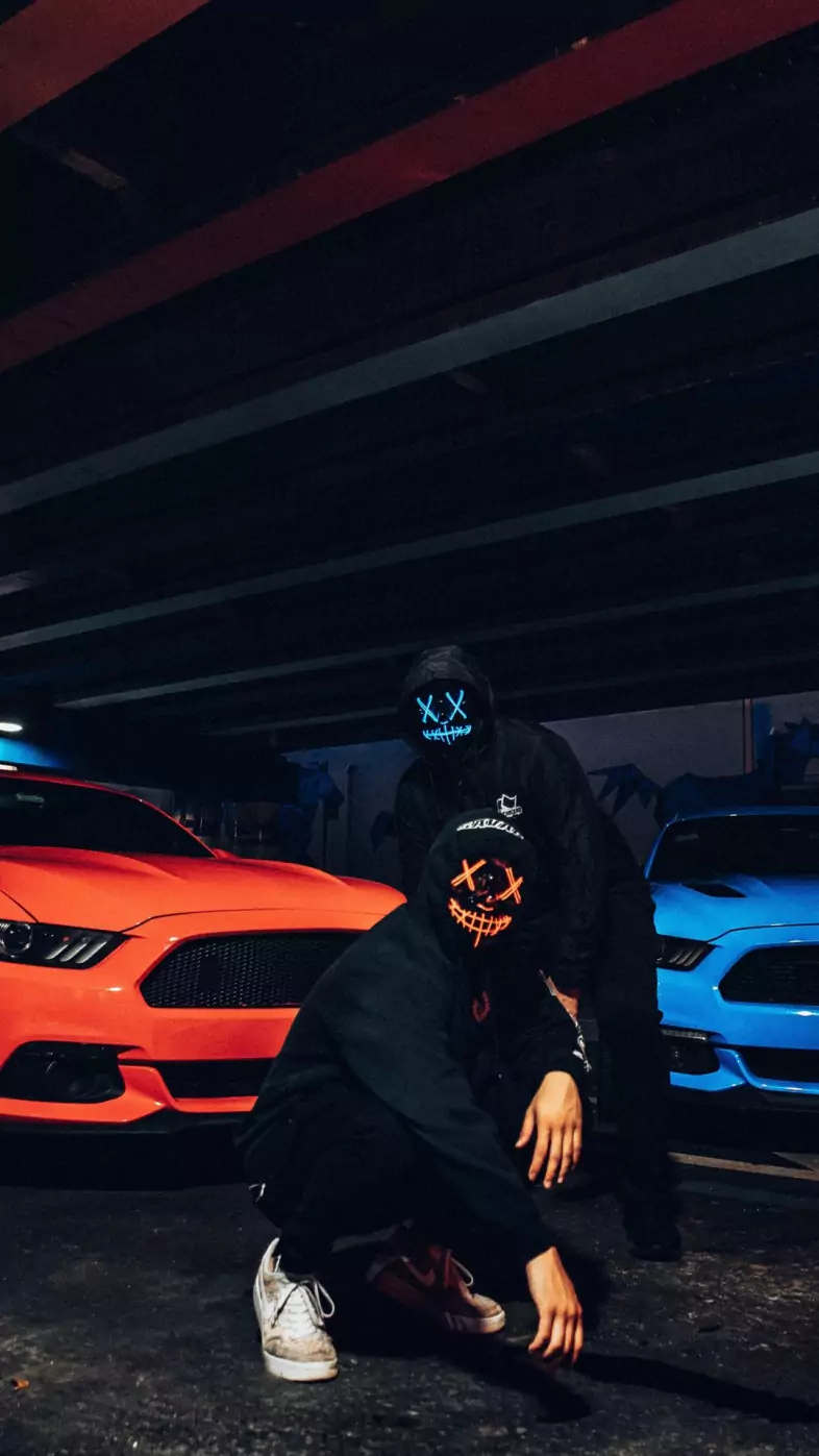 ford mustang led masks person wallpaper