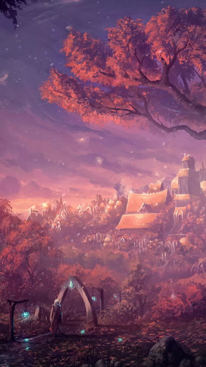 forest lights color fantasy wallpaper