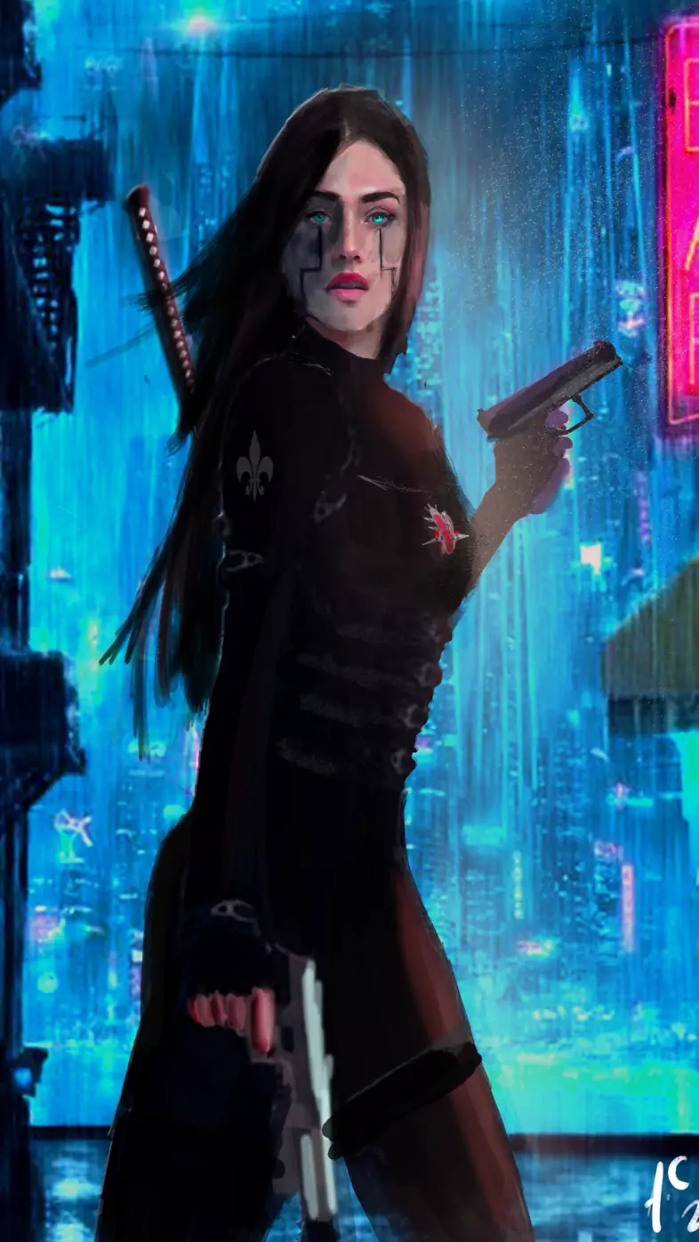 futuristic girl cyborg wallpaper