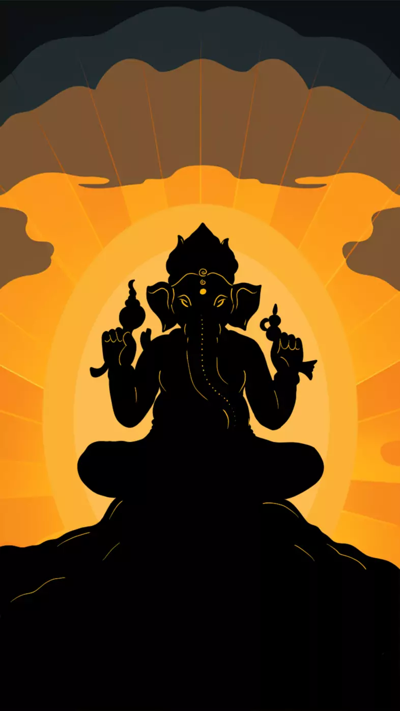ganesh silhouette india art wallpaper