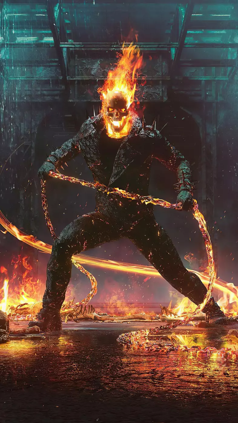 ghost rider flame mask wallpaper