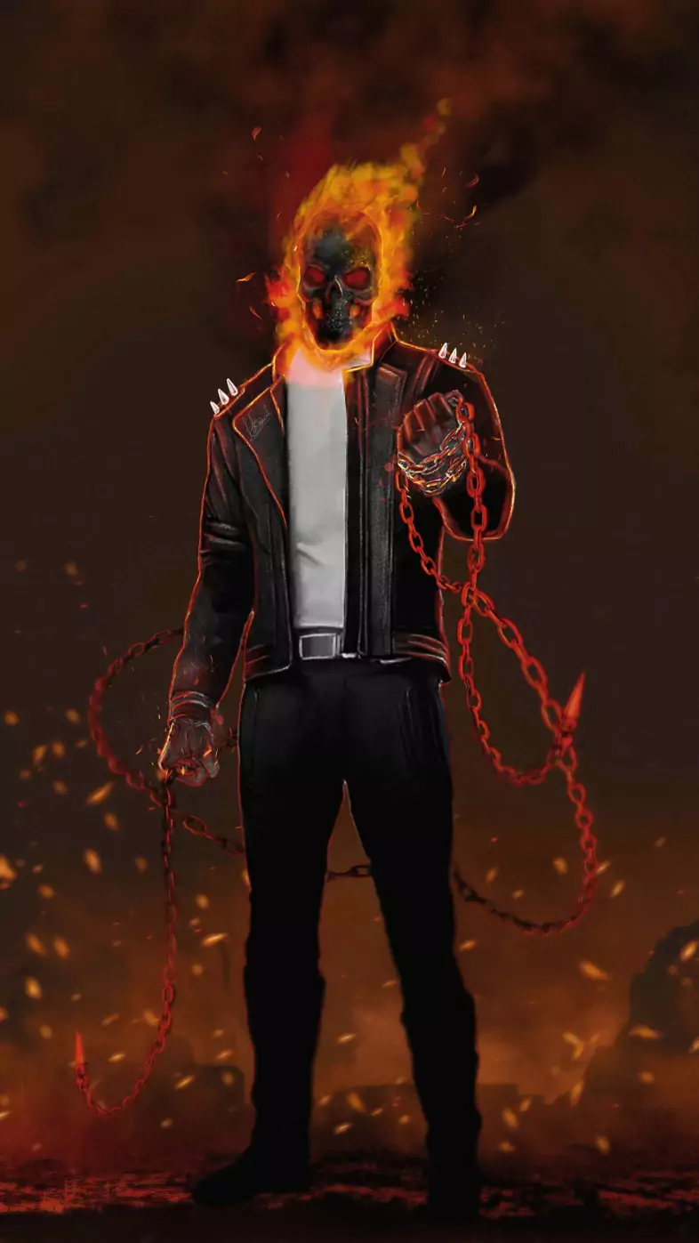 ghost rider flame mask wallpaper