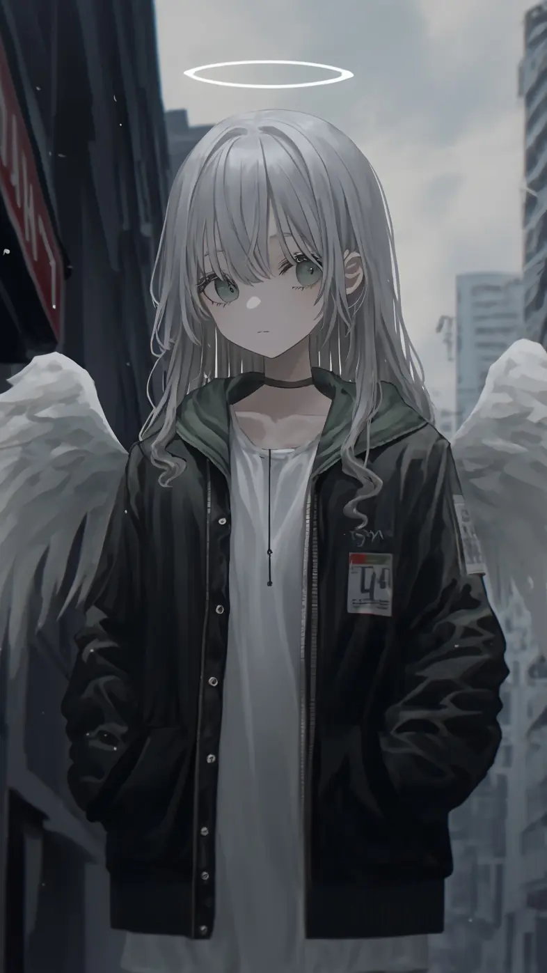 girl anime wings angel wallpaper