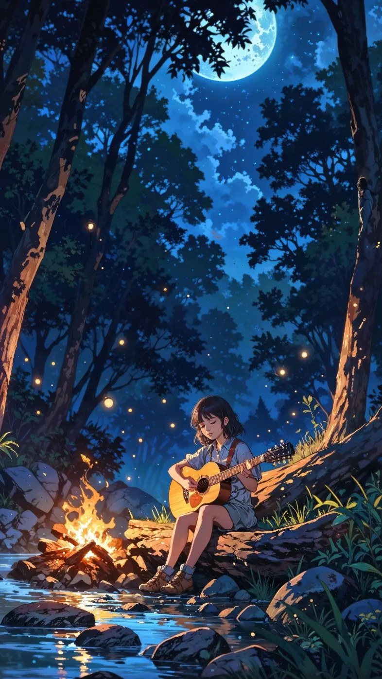 girl playing guitar wallpaper
