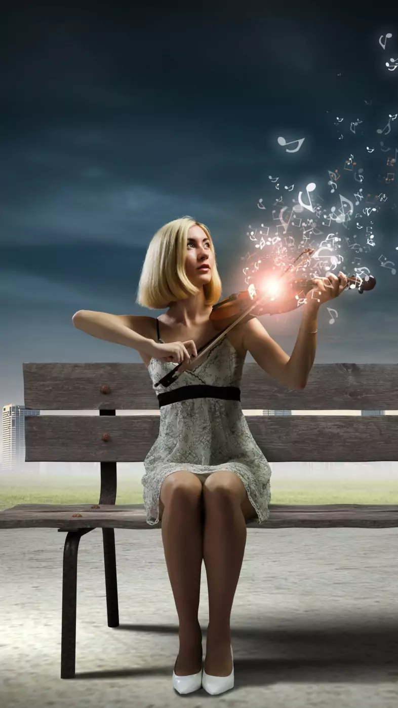 girl playing violin wallpaper