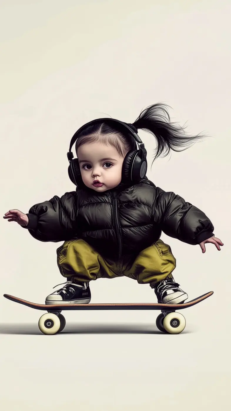 girl skate headphones  wallpaper