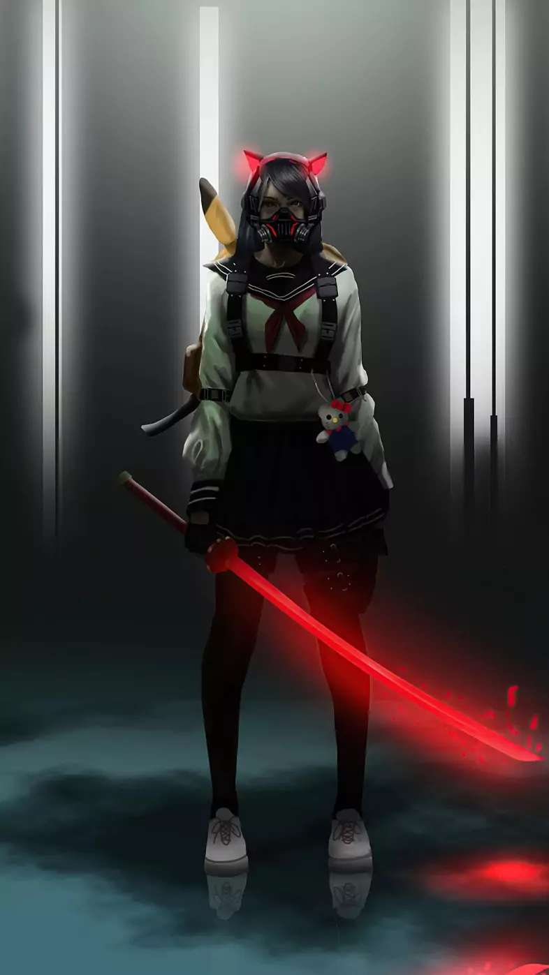 girl wearing mask wallpaper