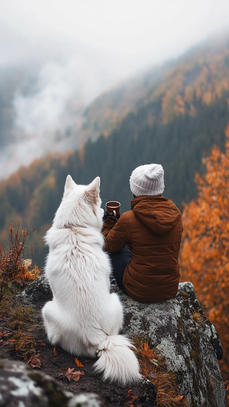 girl with dog wallpaper