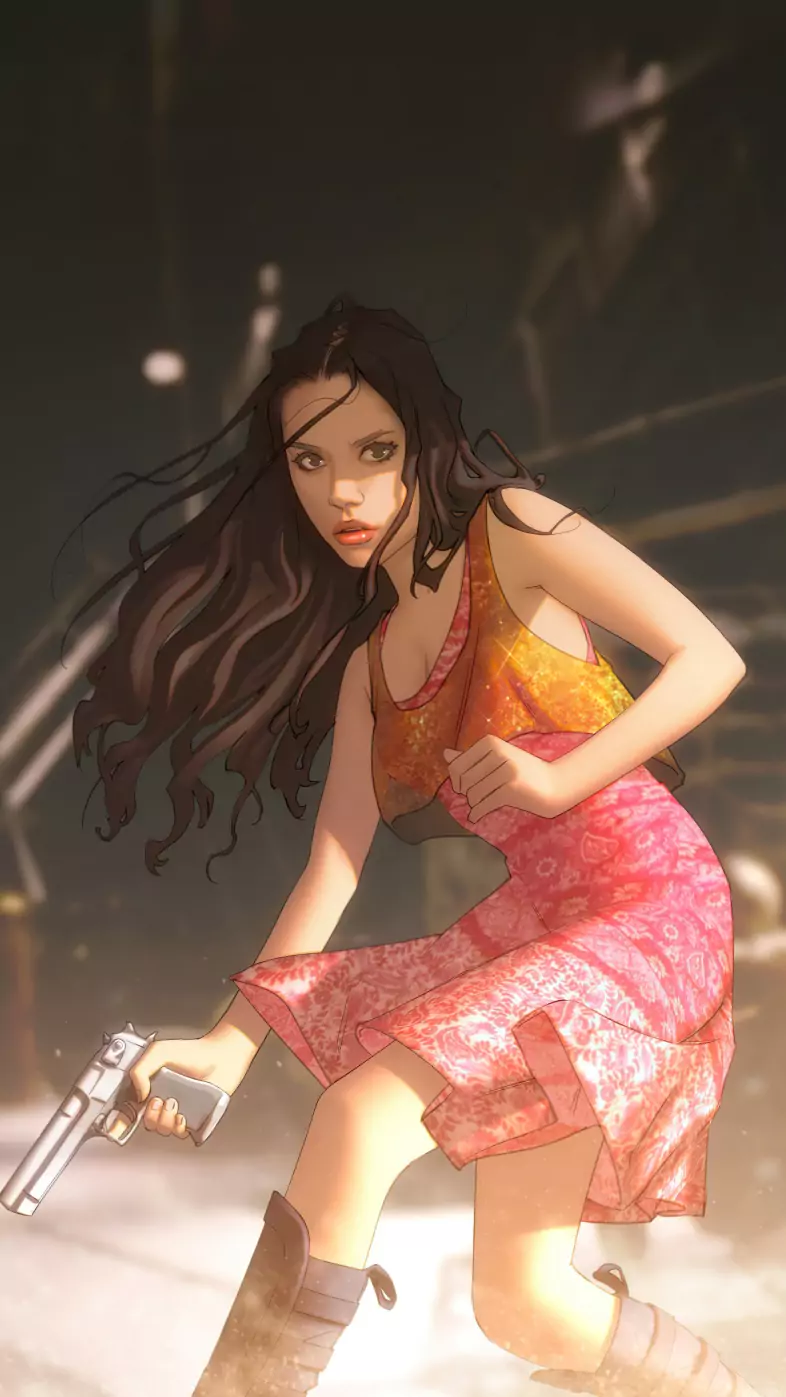 girl with gun wallpaper