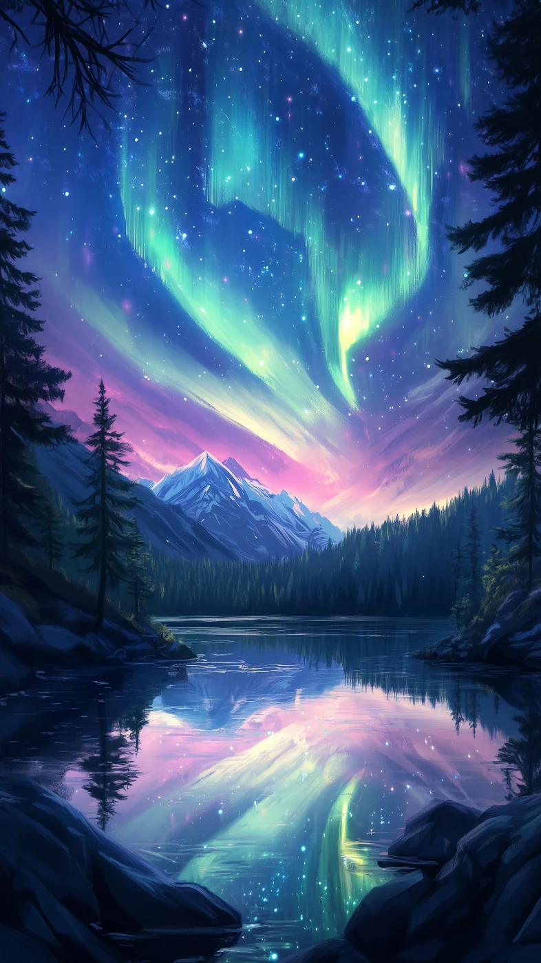 glowing aura mountain wallpaper