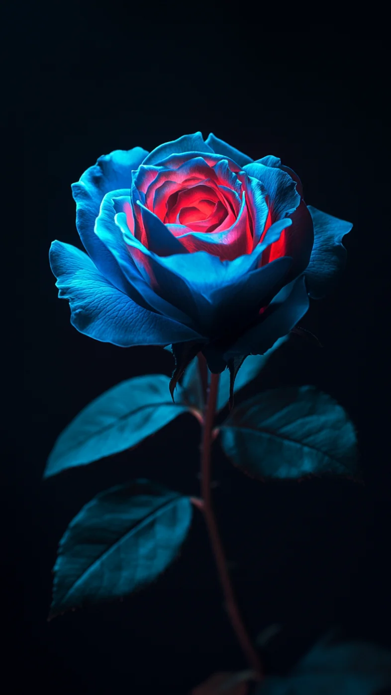 glowing blue rose wallpaper