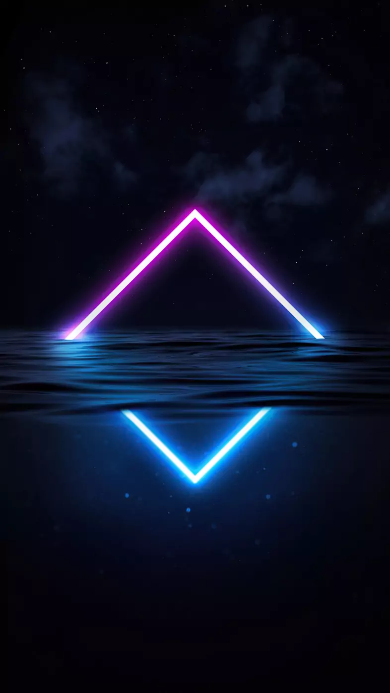 glowing triangle neon wallpaper