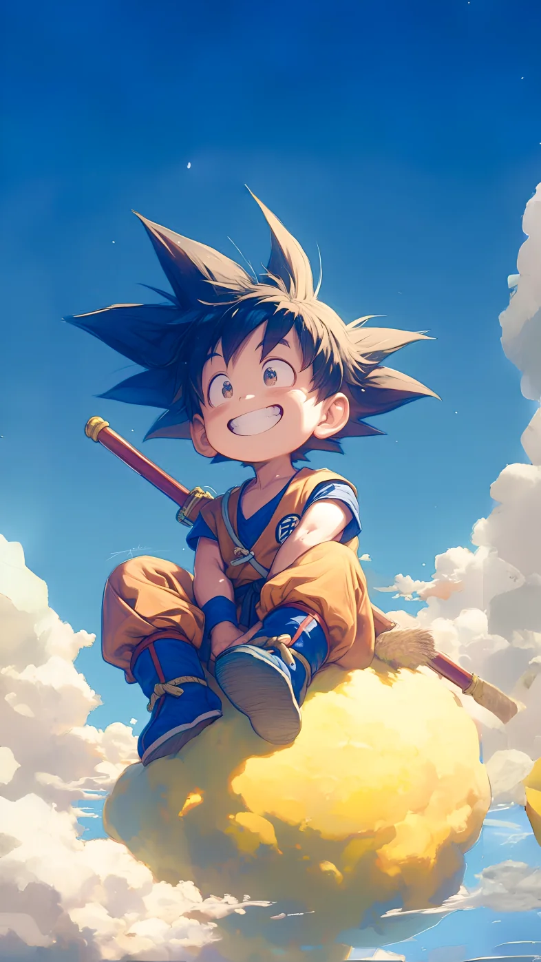 goku child chibi cloud art  wallpaper