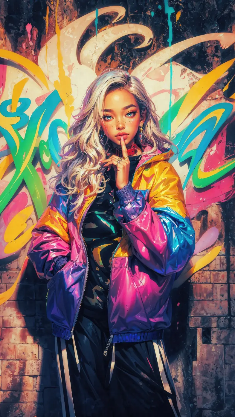 graffiti girl of the city wallpaper