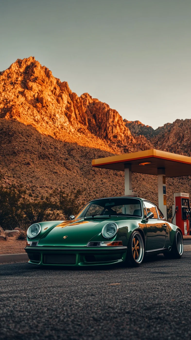 green Porsche car wallpaper