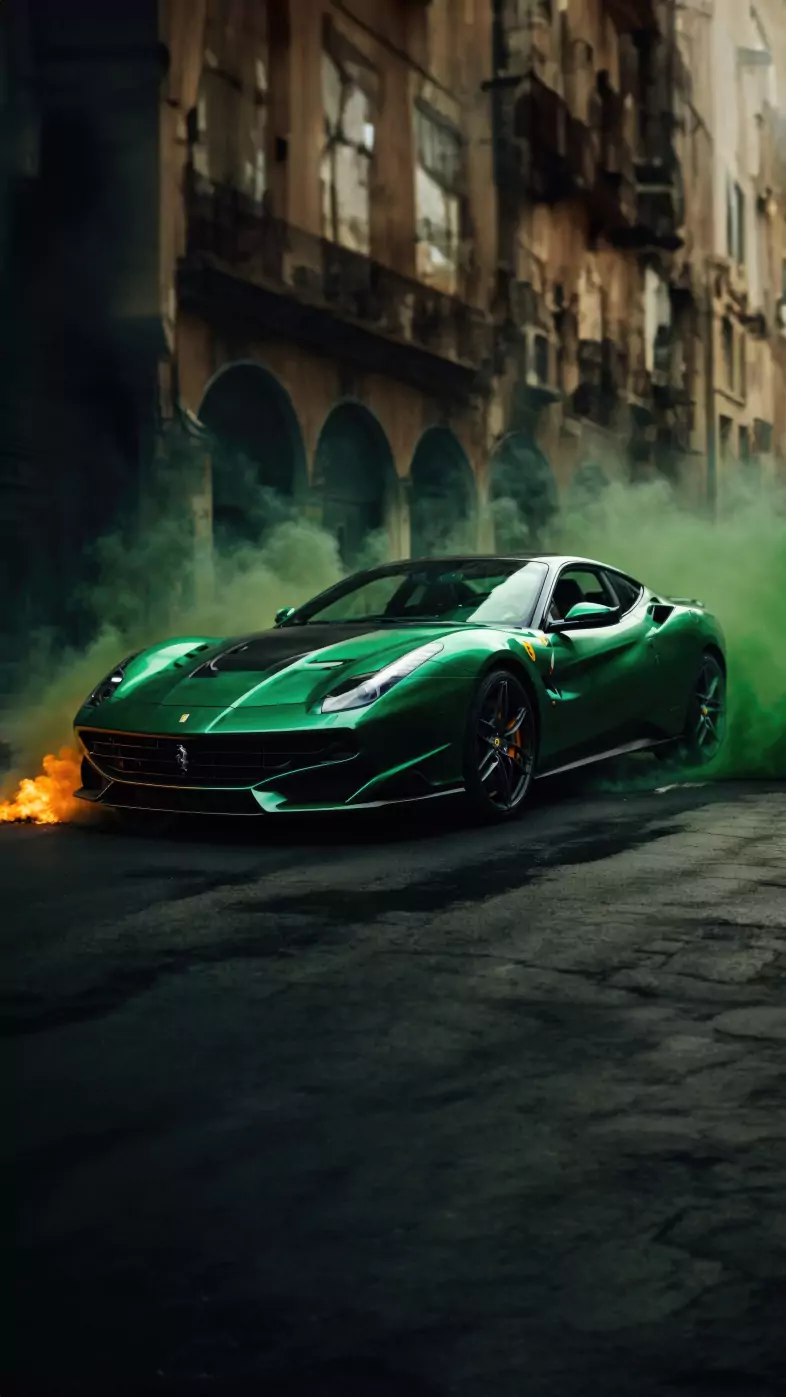 green ferrari 488 pista car wallpaper