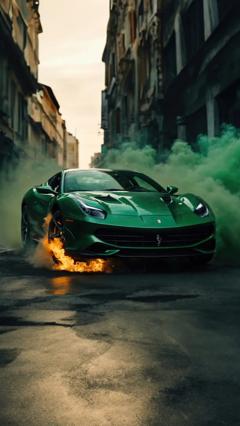 green ferrari car wallpaper