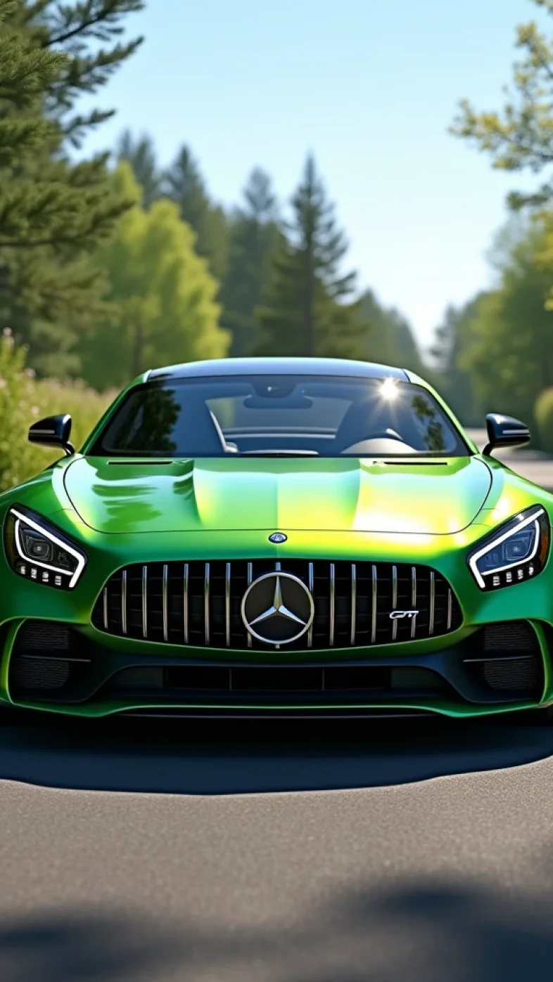 green mercedes car wallpaper