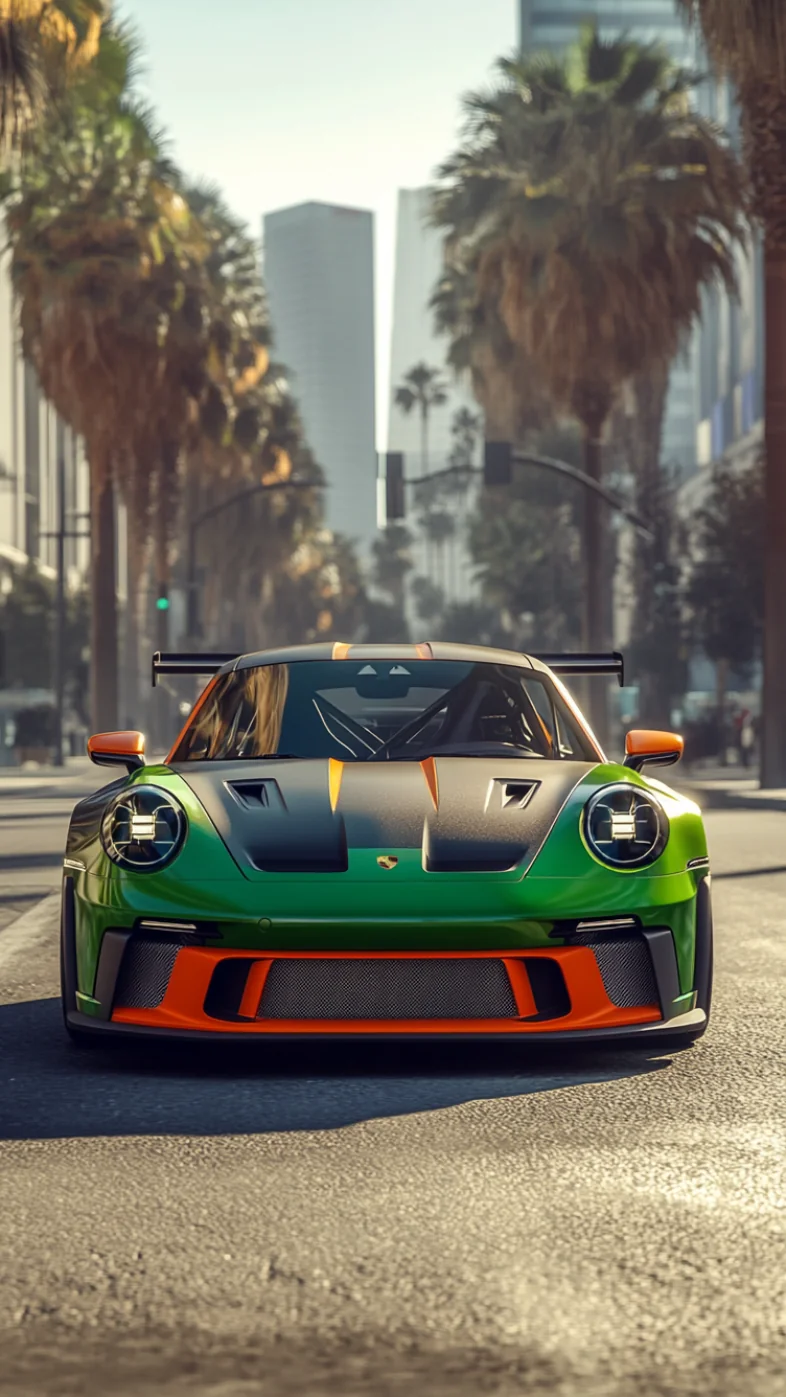 green porsche 911 car wallpaper
