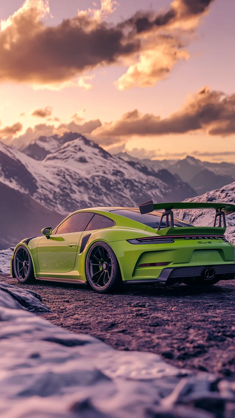 green porsche 911 car wallpaper