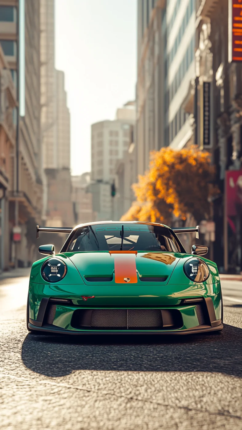green porsche car wallpaper