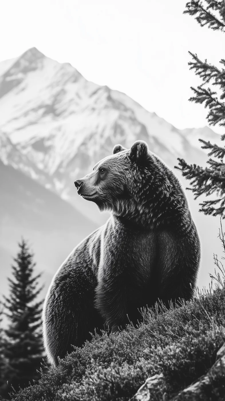 grizzly bear tree wallpaper