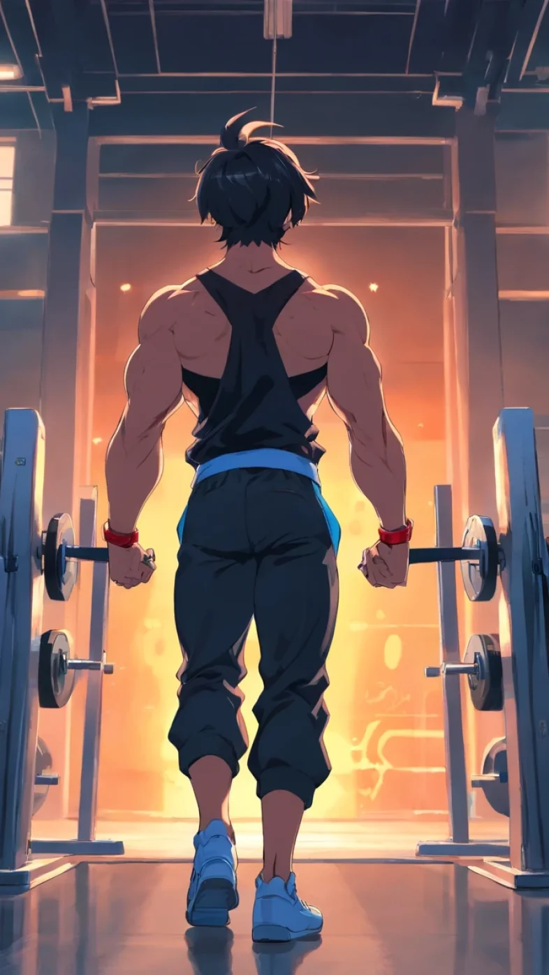 gym anime boy wallpaper