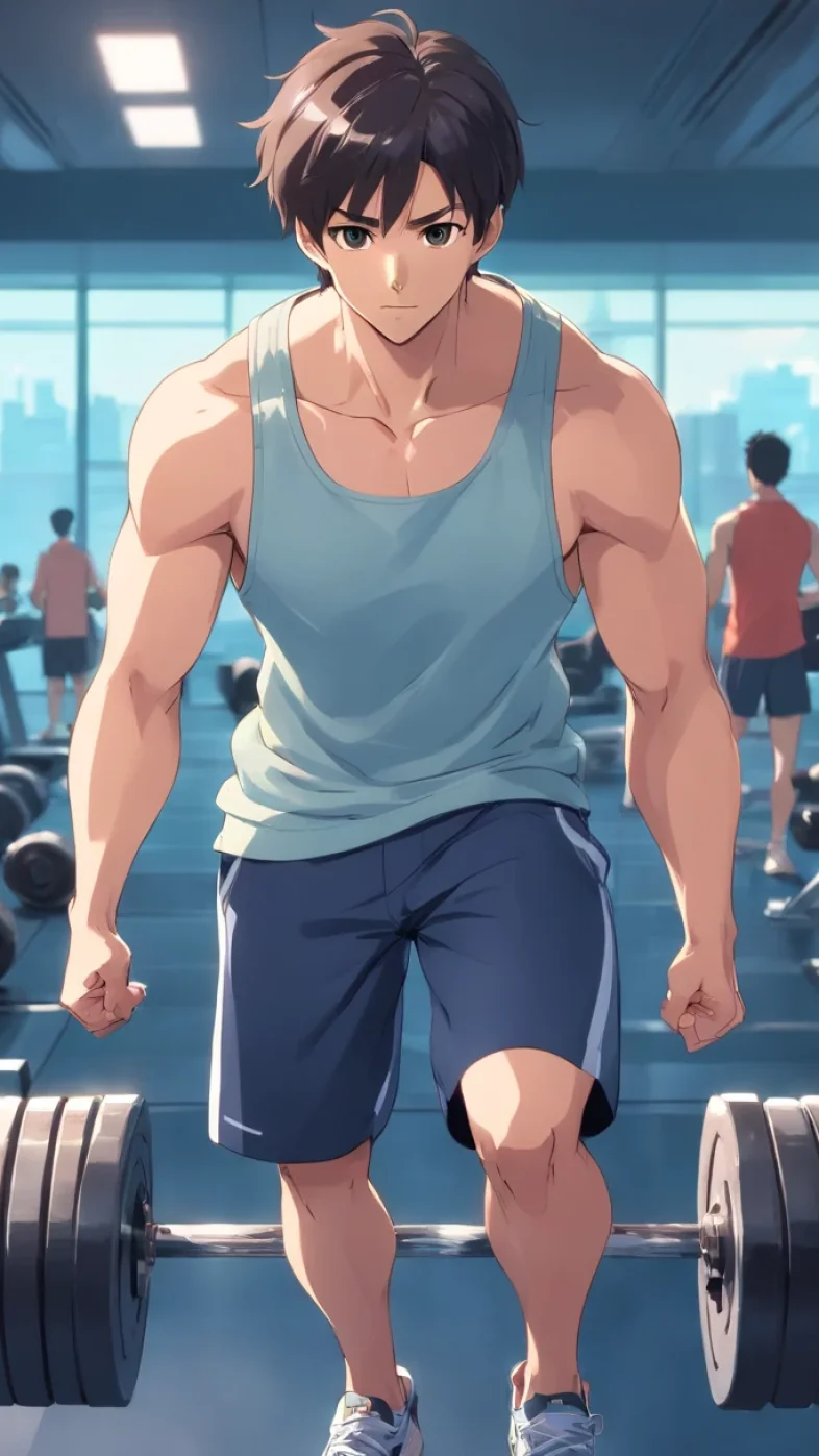 gym anime boy wallpaper