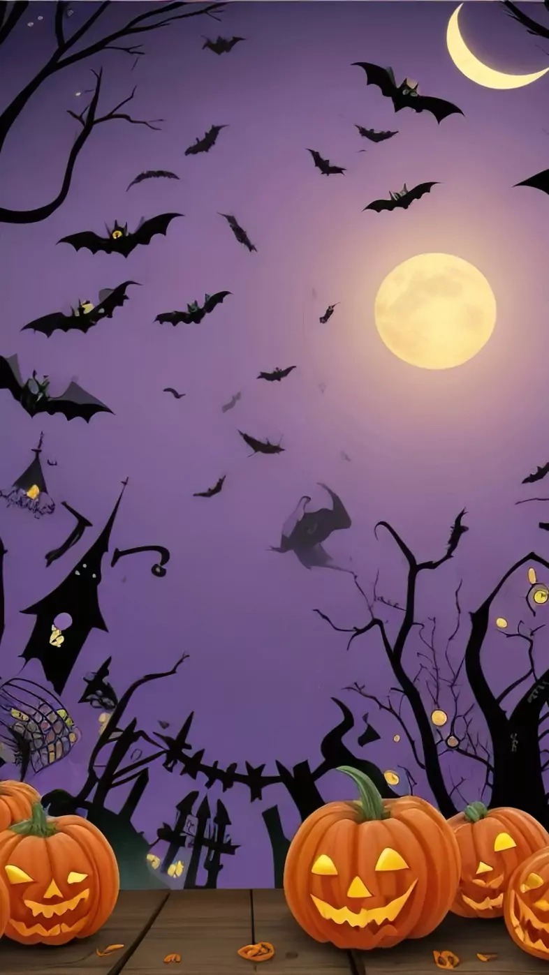 halloween bats pumpkins wallpaper
