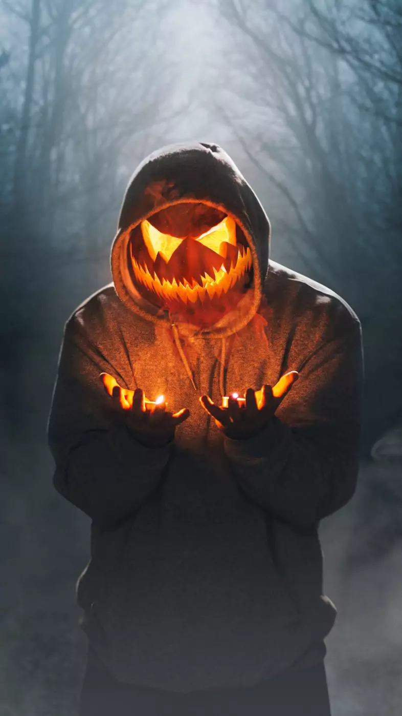 halloween mask boy glowing wallpaper
