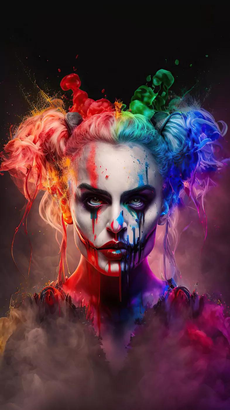 harley quinn colorful wallpaper