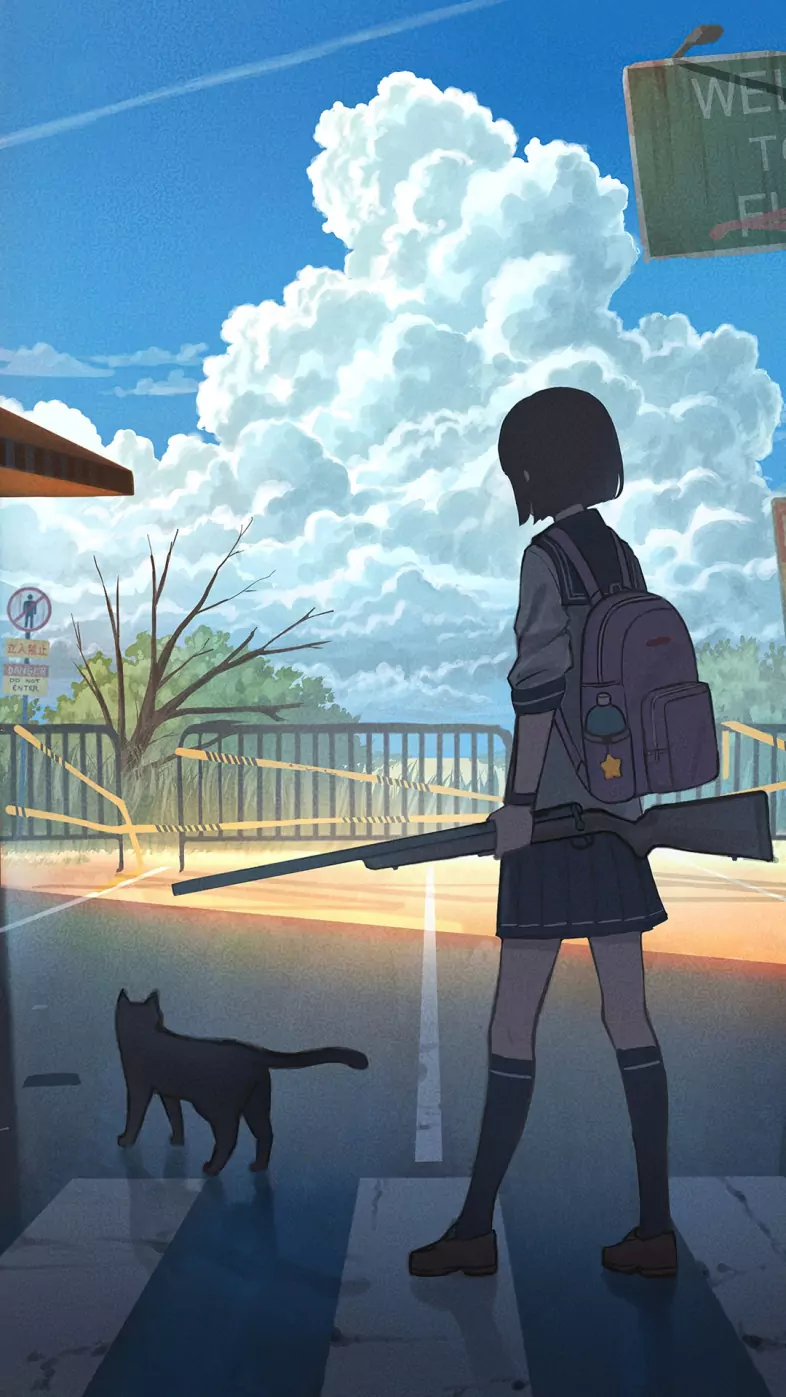 high school anime girl wallpaper