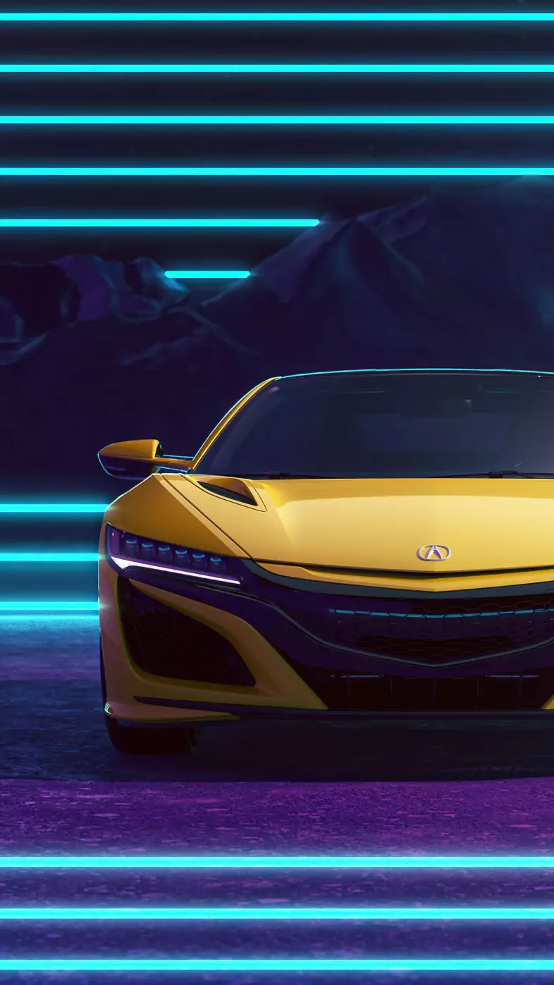 honda acura nsx synthwave wallpaper