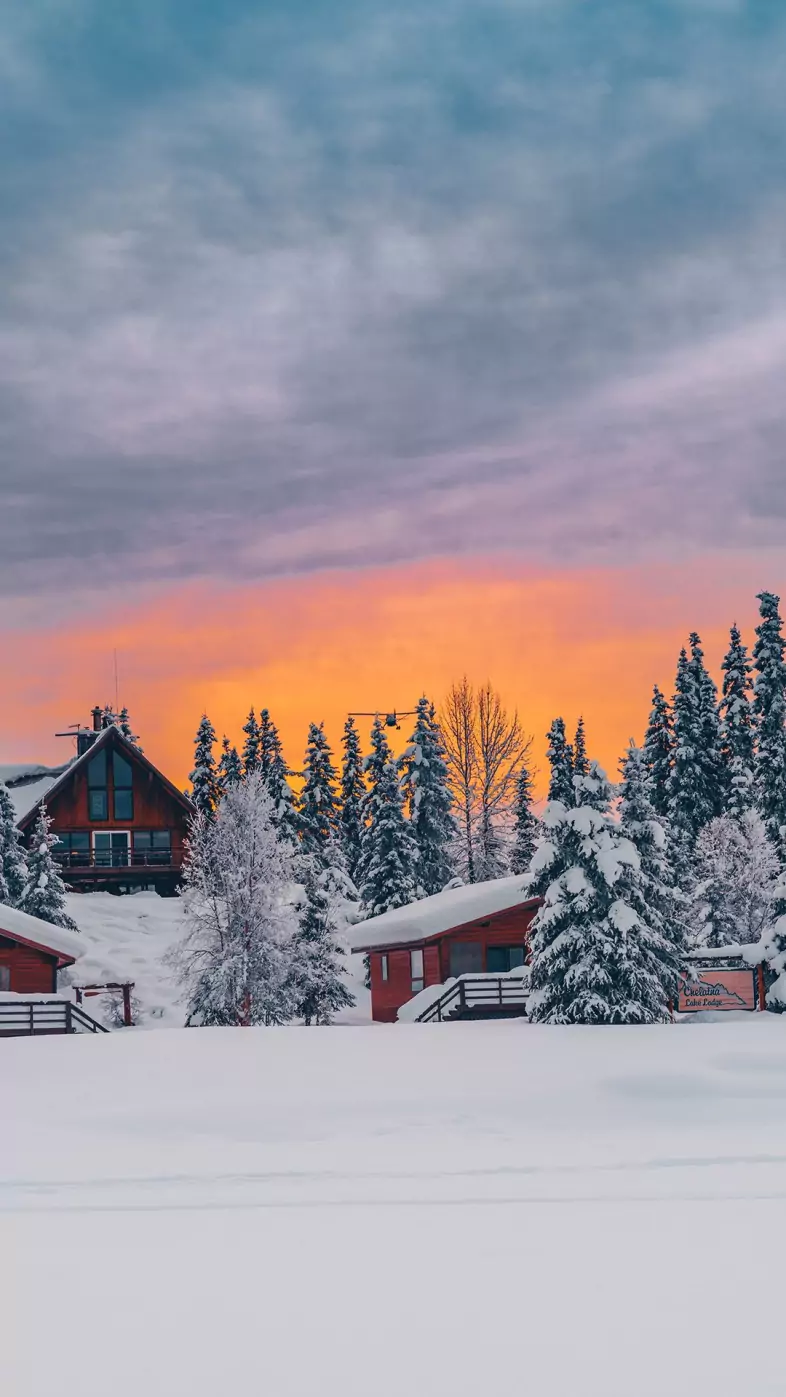 house in winter wallpaper