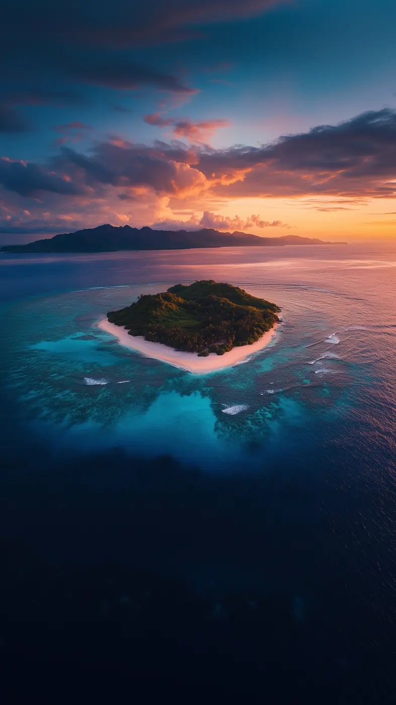 island sea nature clouds wallpaper