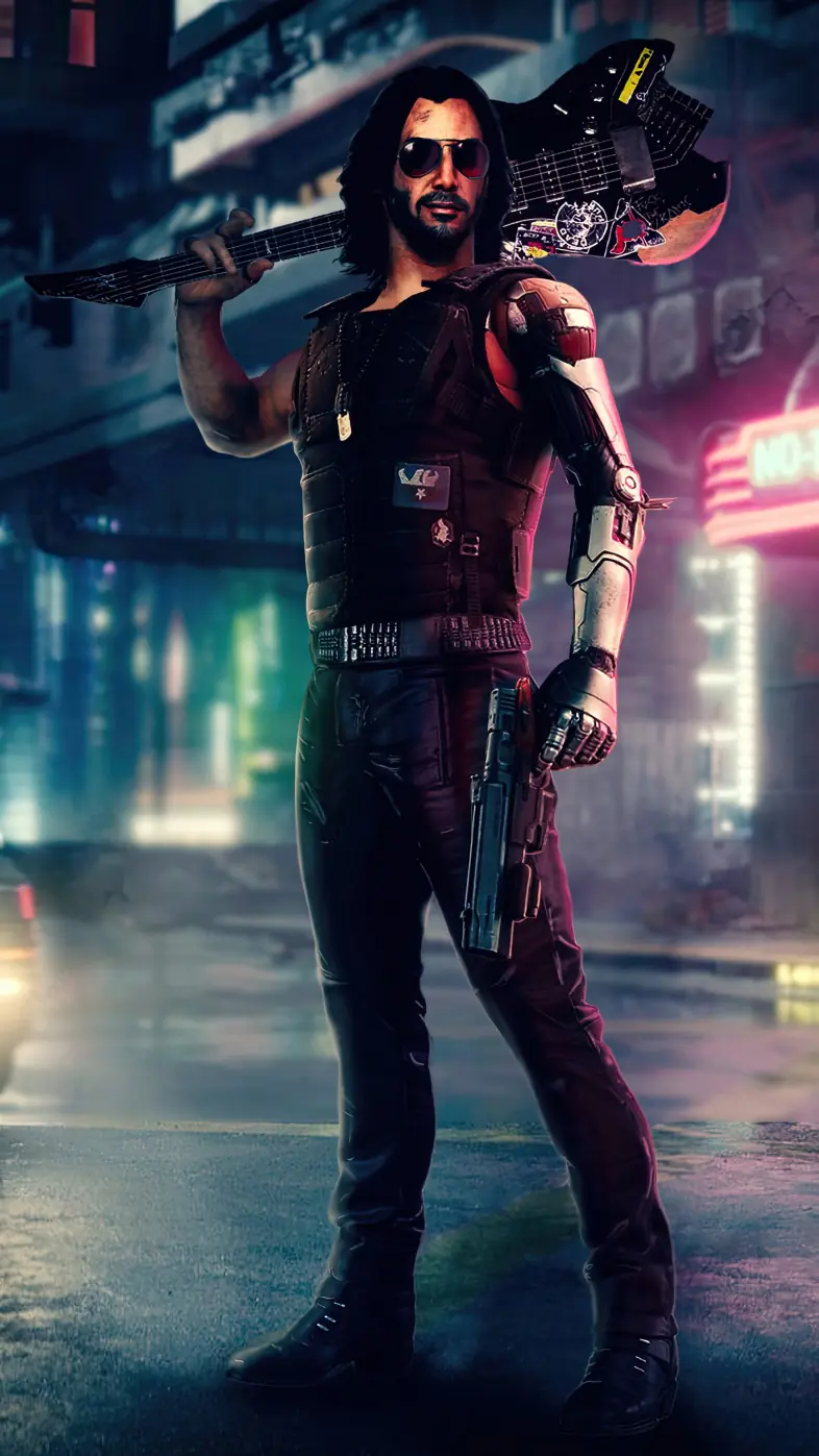 johnny silverhand cybernetic wallpaper