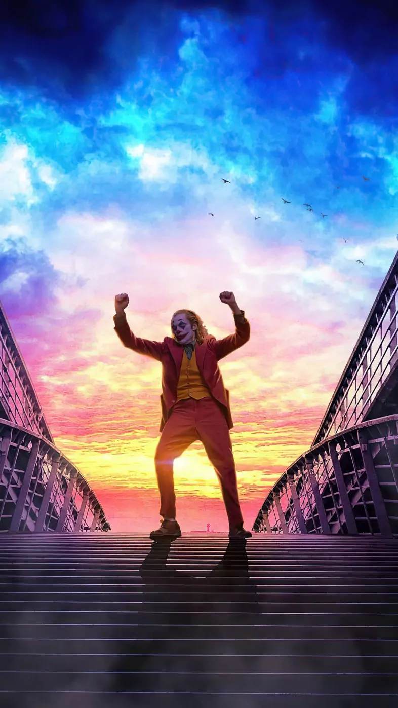 joker dancing on stairs wallpaper