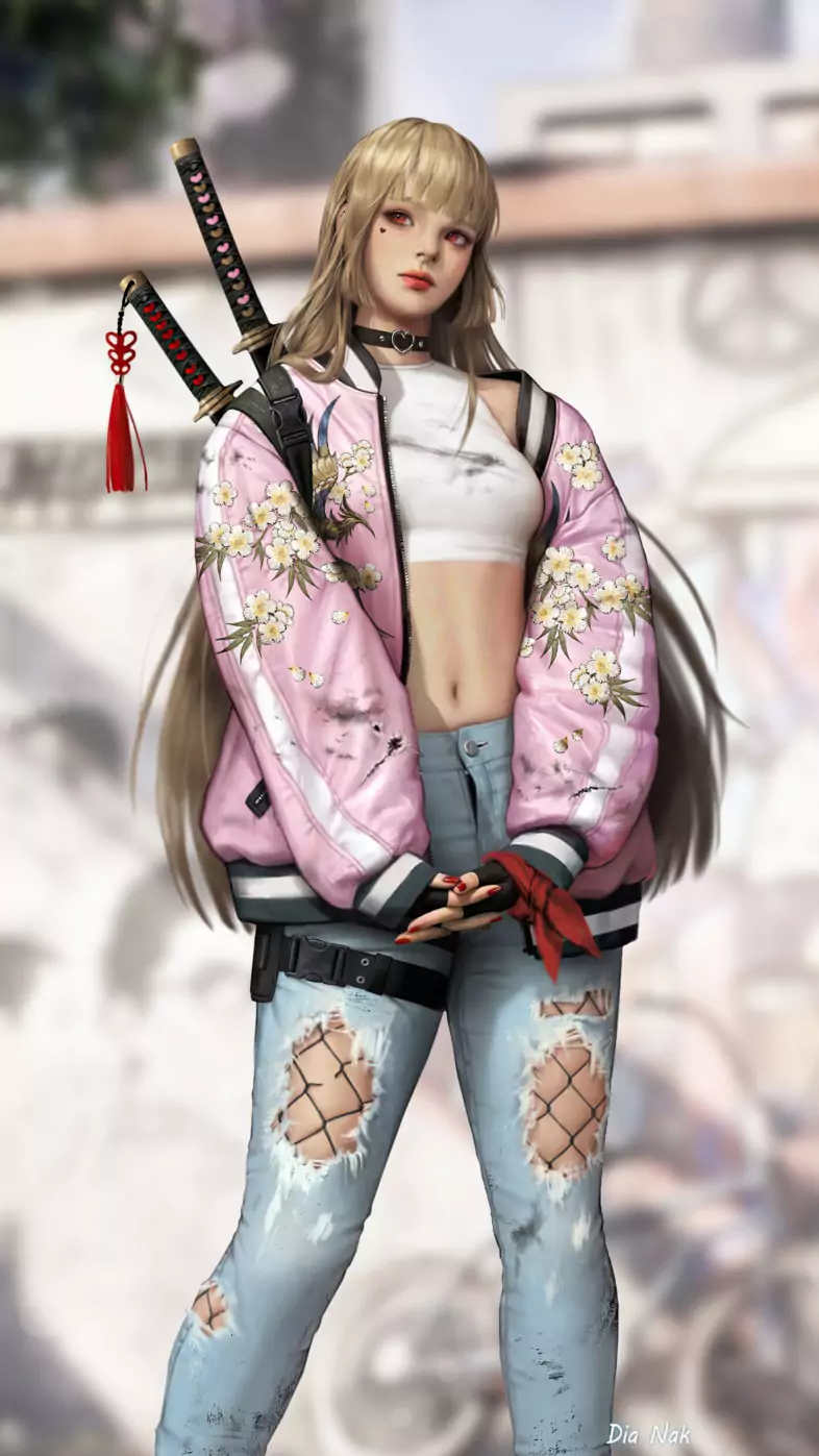 katana urban girl wallpaper