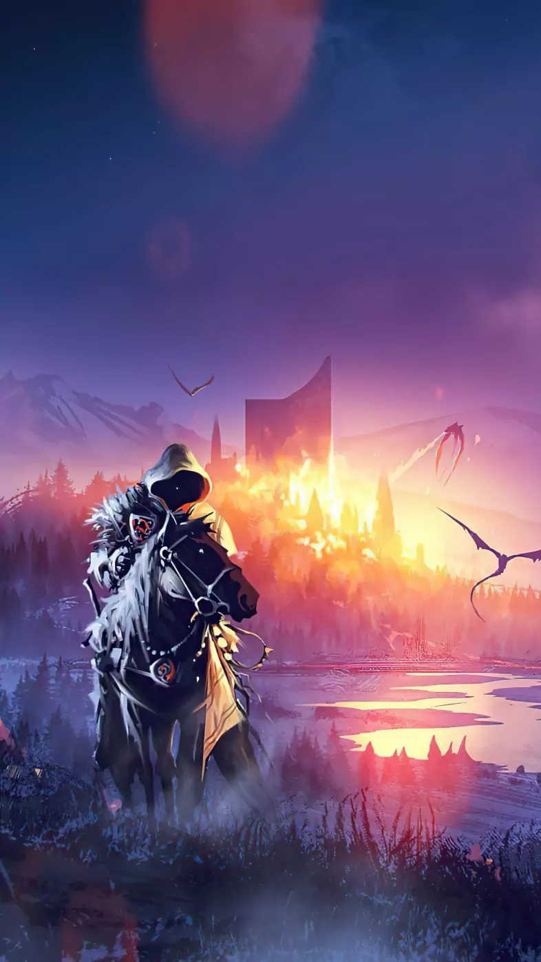 knight with no face on horse game wallpaper