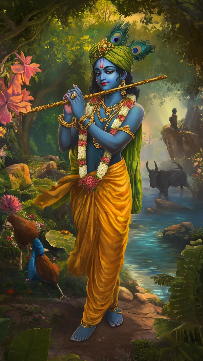 krishna flute wallpaper