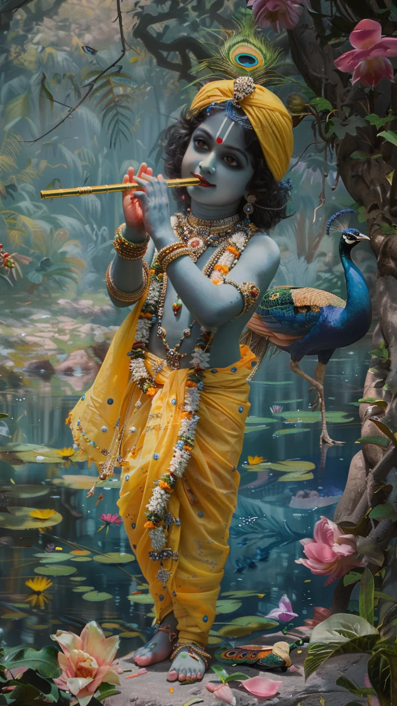 krishna flute wallpaper