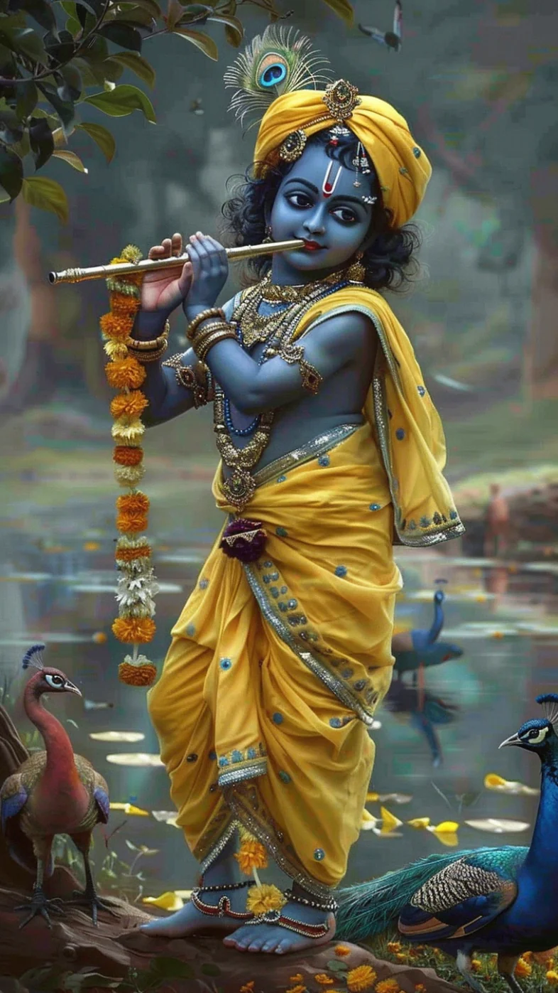 krishna flute wallpaper