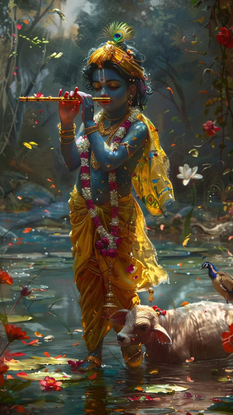 krishna flute wallpaper