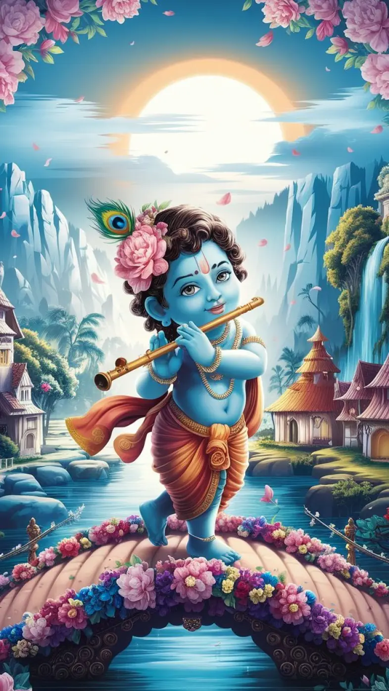 krishna flute wallpaper