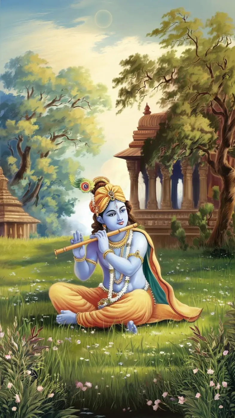 krishna flute wallpaper